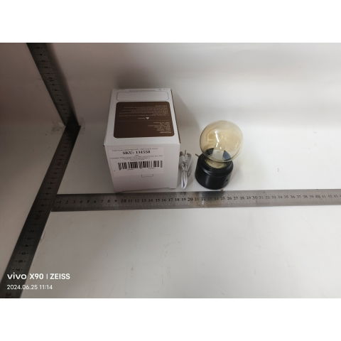 Lampi de veghe - Lampa LED Decorativa sub forma de Bulb, Retro pentru interior, Negru/ Transparent, 5 V, 500 mA, ABS, Lumina Calda, Incarcare USB, Autonimie 12 Ore, Comutator Metalic, Flippy, 11x7x6 cm