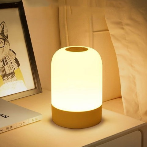 Best deals - Lampa LED Reincarcabila, Flippy, Control tactil, Lumina in 3 culori albe, Lampa pentru Dormitor, 16 Culori RGB, Lumina de Noapte in Camera Copiilor, 11 x 8 x 8 cm, Alb