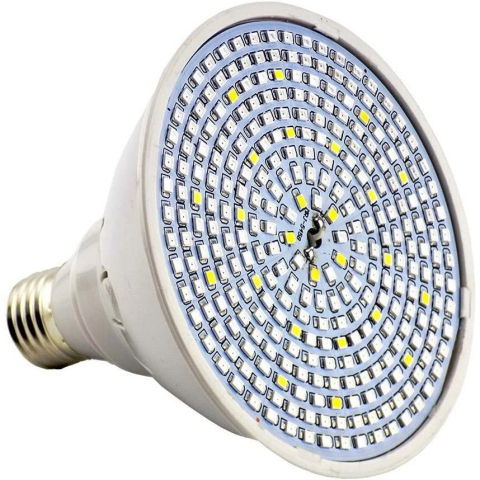 TeoMarket - Lampa pentru cresterea plantelor de interior, Flippy, cap dublu, nu emana caldura, 290 leduri, 2 culori , prindere cu clips, 46x11.5x9.2 cm