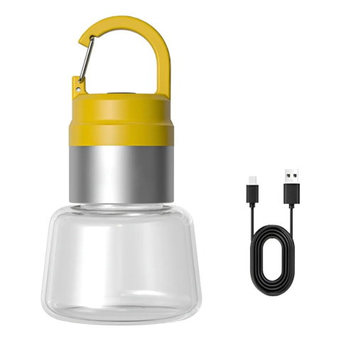 Best deals - Lampa Portabila, Flippy, de Voiaj/Camping, Incarcare USB, IPX5, LED RGB, din ABS, 300 mAh, 10 x 5.5 x 5.5 cm, Galben