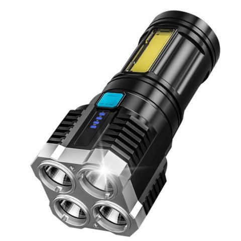 Best deals - Lanterna LED Tactica 2 in 1, Flippy, 4 Moduri de Iluminare, Tip Proiector COB, Rezistenta la Apa, Reincarcabila, USB, Lanterna de Drumetii, 13.6 x 5 cm, Negru