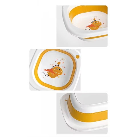 TeoMarket - Lavoar Pliabil, Flippy, pentru Copii 1-8 Ani, Model Animat, din PP+TPE, 32x29x10 cm, Portocaliu