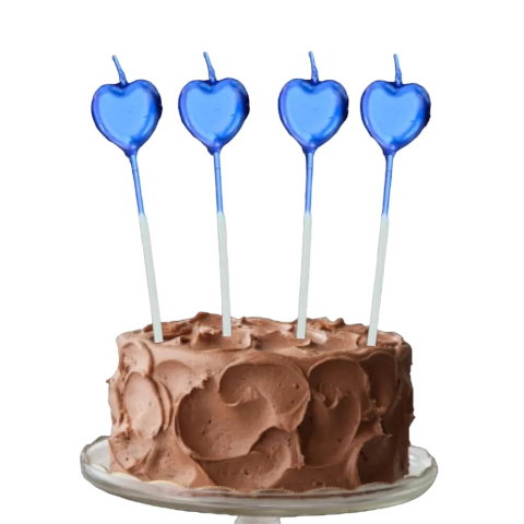 Best deals - Lumanare de Tort, Flippy, Model Inima, Party, 8.5 x 3 cm, Albastru