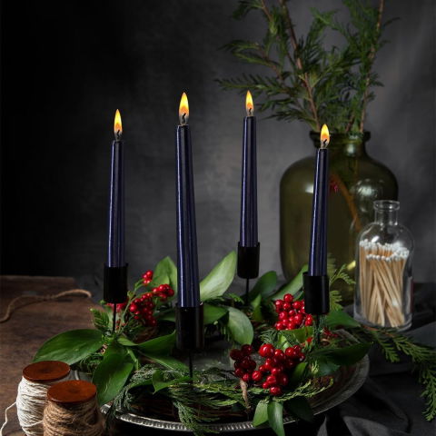 10 - 25 LEI - Lumanare Decorativa, Flippy, pentru Masa, 25 cm, din Parafina, fara Fum, Ardere 7.5h, Negru