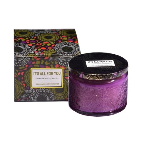 TeoMarket - Lumanare Parfumata, Flippy, Model Borcan, Mov, Aroma de Ceai Alb