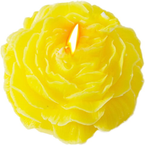 TeoMarket - Lumanare Parfumata, Flippy, Model Trandafir, Ardere 10h, 70 g, 7.5 x 3.5 cm, Parfum de Citrice, Galben