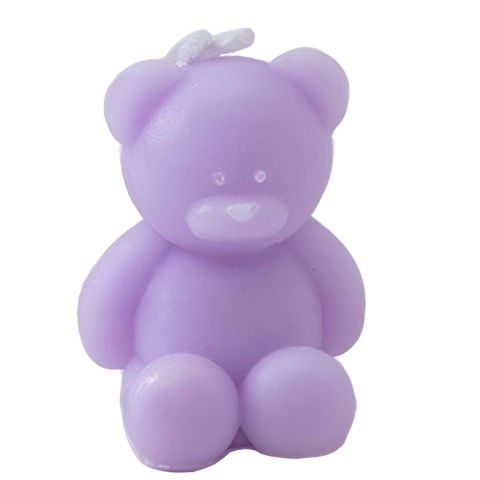 10 - 25 LEI - Lumanare Parfumata, Flippy, Model Ursulet, Mov, Aroma de Lavanda, 5.5x3.6x4 cm