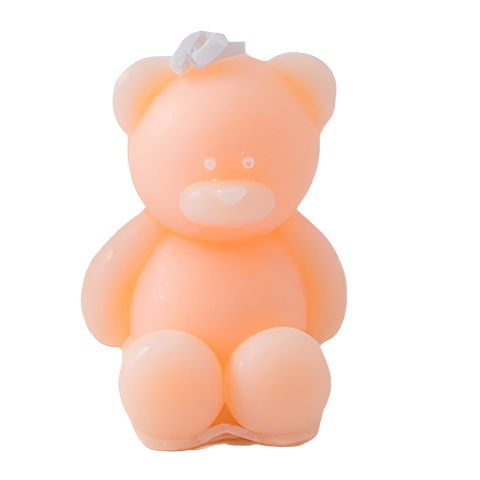 10 - 25 LEI - Lumanare Parfumata, Flippy, Model Ursulet, Portocalie, Aroma de Piersica, 5.5x3.6x4 cm