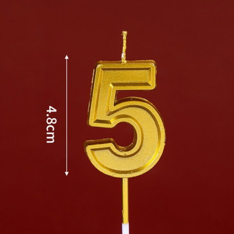 Best deals - Lumanare pentru Tort Cifra 5, Flippy, 4.8 cm, Aniversare, Aurie