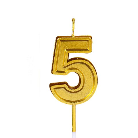Best deals - Lumanare pentru Tort Cifra 5, Flippy, 4.8 cm, Aniversare, Aurie