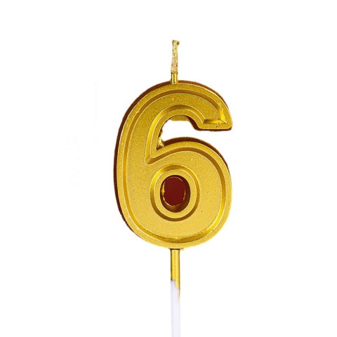Best deals - Lumanare pentru Tort Cifra 6, Flippy, 4.8 cm, Aniversare, Aurie