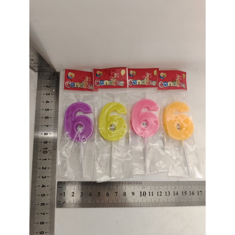 Best deals - Lumanare Tort, cifra 6, Flippy, Culoare Random