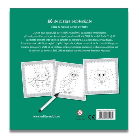 25 - 50 LEI - MA JOC SI INVAT NUMERELE - 46 de planse refolosibile + o carioca