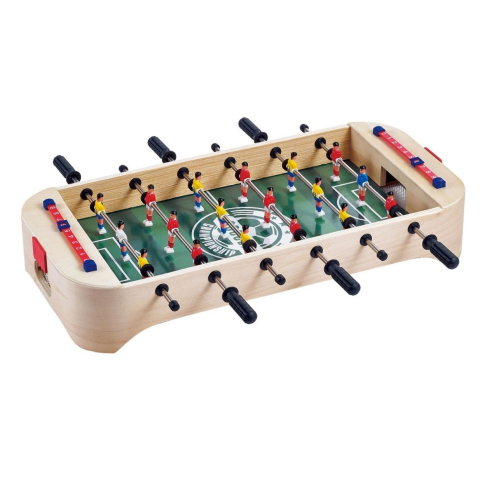 TeoMarket - Masa de Fotbal cu Teren, Flippy, fara Picioare, 6 Manere, Tablou de Scor, 51.5 x 10 x 25.5 cm, din Lemn/Otel, Crem/Verde