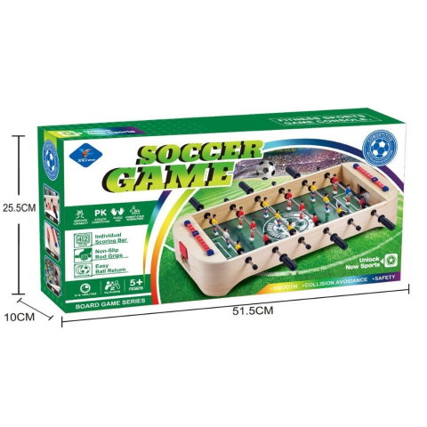 TeoMarket - Masa de Fotbal cu Teren, Flippy, fara Picioare, 6 Manere, Tablou de Scor, 51.5 x 10 x 25.5 cm, din Lemn/Otel, Crem/Verde