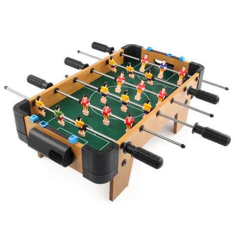 Import - Masa de fotbal cu teren si 18 jucatori Flippy, 6 manere, cu tablou pentru scor, din metal, lemn si ABS, 51 x 44 x 17.5 cm, cu picioare, pentru copii/adulti