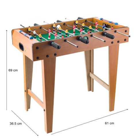 Import - Masa de Fotbal cu Teren si 18 Jucatori Flippy, 6 Manere, cu Tablou pentru Scor, din Metal, Lemn si ABS, 69 x 36.5 x 61 cm, cu Picioare, pentru copii/adulti