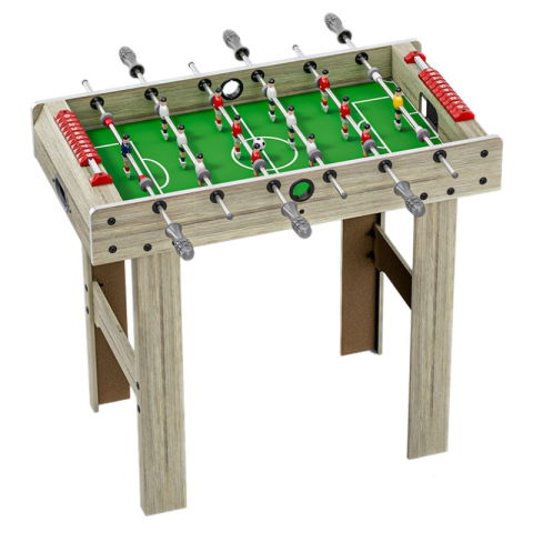 Import - Masa de Fotbal cu Teren si 18 Jucatori Flippy, 6 Manere, cu Tablou pentru Scor, din Metal, Lemn si ABS, 81 x 43 x 78 cm, cu Picioare, pentru copii/adulti, Gri