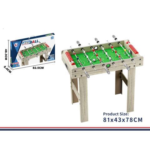 Import - Masa de Fotbal cu Teren si 18 Jucatori Flippy, 6 Manere, cu Tablou pentru Scor, din Metal, Lemn si ABS, 81 x 43 x 78 cm, cu Picioare, pentru copii/adulti, Gri