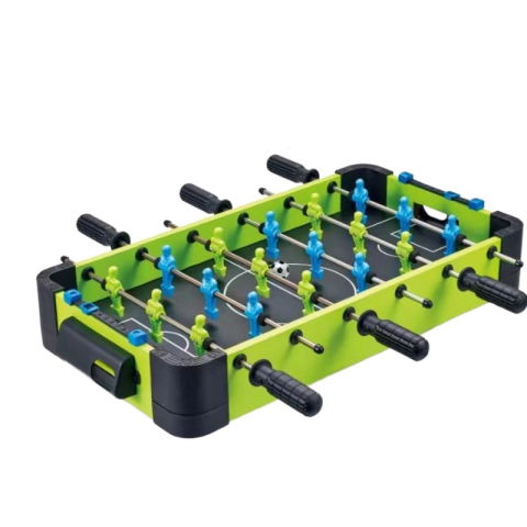 Import - Masa de fotbal cu teren si 18 jucatori Flippy, 6 manere, cu Tablou Scor, din Metal si ABS, 51 x 44 x 17.5 cm, Design Multicolor, pentru copii/adulti, verde
