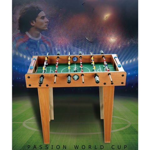 Import - Masa de fotbal cu teren si 18 jucatori Flippy, cu tablou pentru scor, din metal, lemn si ABS, cu Picioare, 69 x 34 x 65 cm, pentru copii si adulti