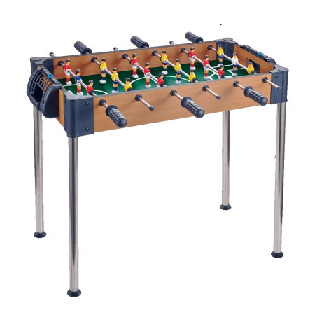 TeoMarket - Masa de Fotbal, Flippy, cu Picioare Inalte, 6 Manere, Tablou de Scor, 62 x 8 x 35.5 cm, din Lemn/Otel si ABS, Maro