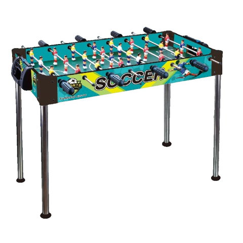 TeoMarket - Masa de Fotbal, Flippy, cu Picioare Inalte, 8 Manere, Tablou de Scor, 86 x 62 x 65 cm, din Lemn/Otel si ABS, Albastru