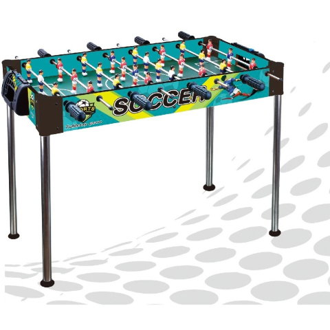 TeoMarket - Masa de Fotbal, Flippy, cu Picioare Inalte, 8 Manere, Tablou de Scor, 86 x 62 x 65 cm, din Lemn/Otel si ABS, Albastru