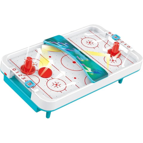 TeoMarket - Masa Ice Hockey, Flippy, cu Tabela de Scor, 2 Pucuri, din ABS, pentru Adulti/Copii +5 Ani, 28 x 8 x 16 cm, Alb/Albastru