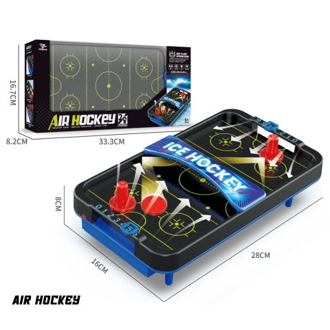TeoMarket - Masa Ice Hockey, Flippy, cu Tabela de Scor, 2 Pucuri, din ABS, pentru Adulti/Copii +5 Ani, 28 x 8 x 16 cm, Negru