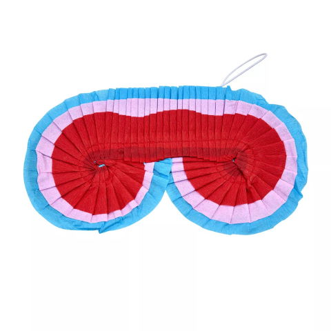 TeoMarket - Masca BLINDFOLD pentru Pinata, Flippy, Set din 3 bucati, Accesoriu pentru Pinata din Hartie Creponata, 17 x 8.4 cm, Multicolor