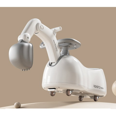 Import - Masina 3 in 1, Flippy, 1-3 Ani, Tip Excavator/Balansoar/Masina Yo Yo, din Plastic, 4 Roti Silentioase, 71.5 x 34 x 39 cm, Alb