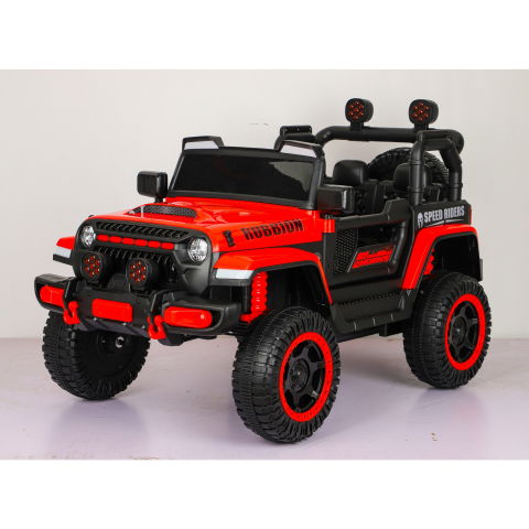 Import - Masina Electrica pentru Copii, Flippy, Off-Road, Conectare Bluetooth, telecomanda, Tractiune Spate, Lumina Intermitenta, Baterie 12V 7Ah, 120 x 63 x 68cm, Rosu