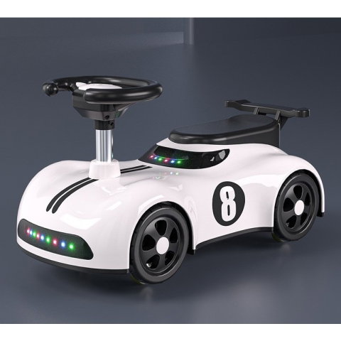 Import - Masina pentru Copii, Flippy, 1-3 ani, Impingere, Bluetooth, Muzica, din ABS, 4 Roti, Inaltime Sezut 22 cm, Alb