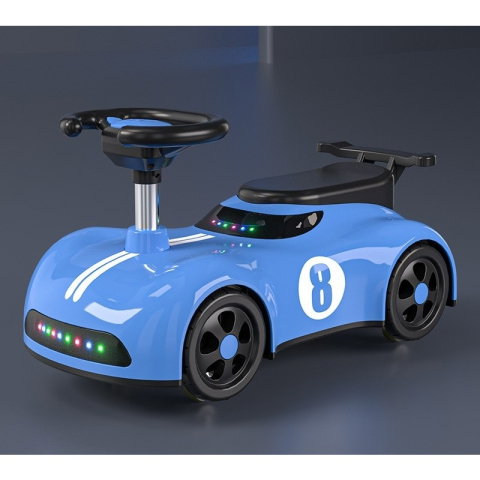 Import - Masina pentru Copii, Flippy, 1-3 ani, Impingere, Bluetooth, Muzica, din ABS, 4 Roti, Inaltime Sezut 22 cm, Albastru