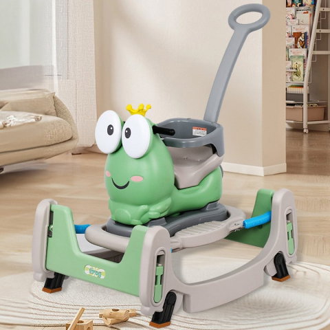 Import - Masinuta Balansor Multifunctionala pentru Copii, Flippy, Model Cal Scooter de tip Masinuta Balansor, Varsta 1-3 ani, 93 x 80 x 58 cm, cu Maner, Verde