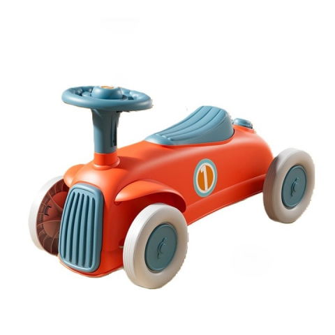 Import - Masinuta Ride-On Flippy, cu Sistem Anti-Rasturnare, Claxon pe Volan, 1-6 Ani, 60 x 28 x 34 cm, Rosu-Albastru
