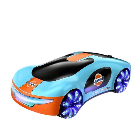 Import - Masinuta Smart, Flippy, cu Telecomanda si Controller prin Gesturi/Wireless, Lumini/Sunet/Abur, Reincarcabila, 24x12,4x7,1 cm, Statie de Incarcare EV, Albastru/Portocaliu