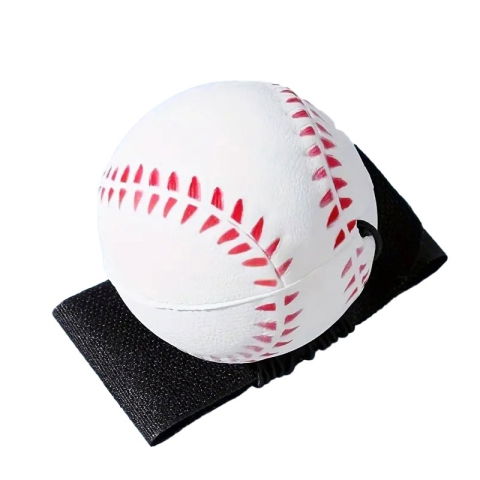 TeoMarket - Minge Saltareata Hiperelastica, Flippy, Model Minge de Baseball cu Fixare de Mana, Space Moon Ball foarte Elastica, Antistress pentru Copii, Diametru 66 mm, Alb