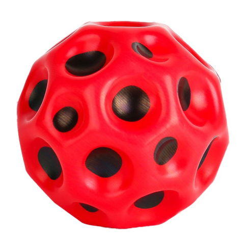 TeoMarket - Minge Saltareata Hiperelastica, Flippy, Space Moon Ball foarte Elastica, Antistress pentru Copii, Diametru 66 mm, Rosu