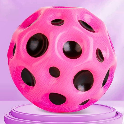 TeoMarket - Minge Saltareata Hiperelastica, Flippy, Space Moon Ball foarte Elastica, Antistress pentru Copii, Diametru 66 mm, Roz