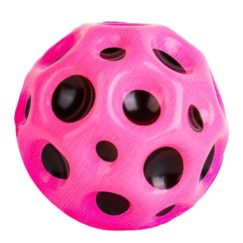 TeoMarket - Minge Saltareata Hiperelastica, Flippy, Space Moon Ball foarte Elastica, Antistress pentru Copii, Diametru 66 mm, Roz