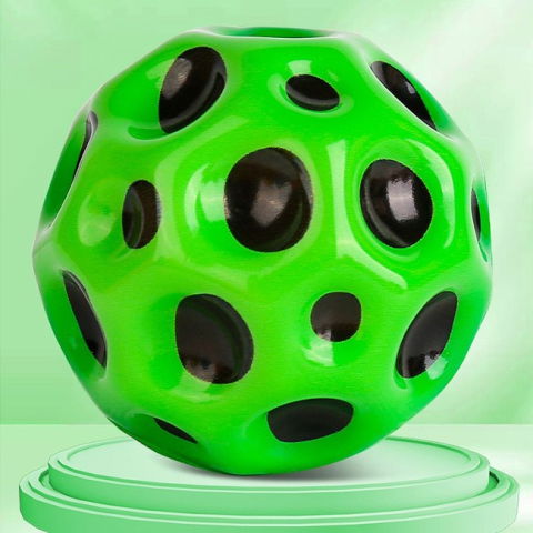 TeoMarket - Minge Saltareata Hiperelastica, Flippy, Space Moon Ball foarte Elastica, Antistress pentru Copii, Diametru 66 mm, Verde