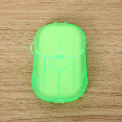 Import - Mini Cutie de Sapun din Hartie, Flippy, de Unica Folosinta, Portabila, Potrivit pentru Calatorii, 20 buc, Verde