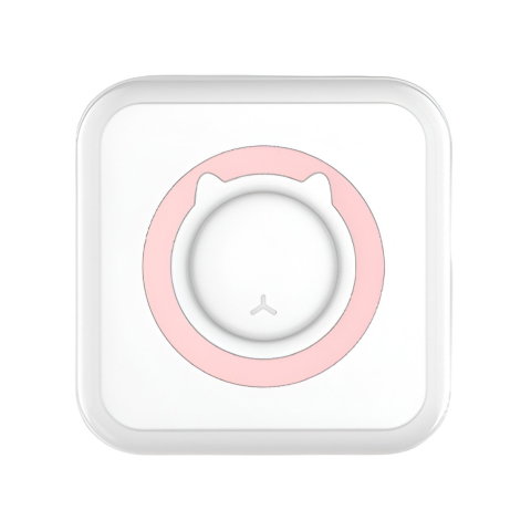 Import - Mini Imprimanta Foto Portabila, Flippy, 5 Role de Hartie Termica, 5 Role Autocolante, 3 Role Colorate, Pixuri, Incarcare USB, Model Pisica, Alb Roz