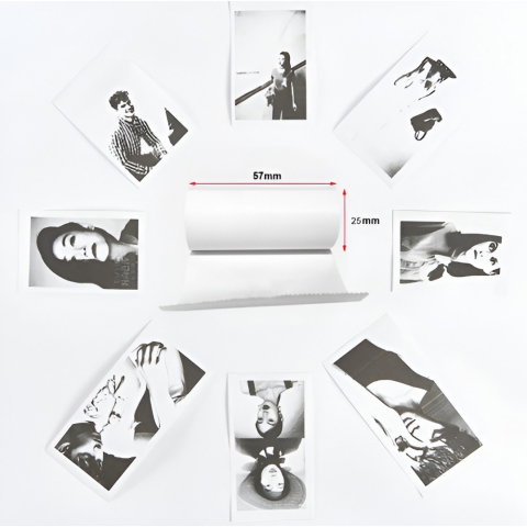 Import - Mini Imprimanta Foto Portabila, Flippy, 5 Role de Hartie Termica, 5 Role Autocolante, 3 Role Colorate, Pixuri, Incarcare USB, Model Pisica, Alb Roz