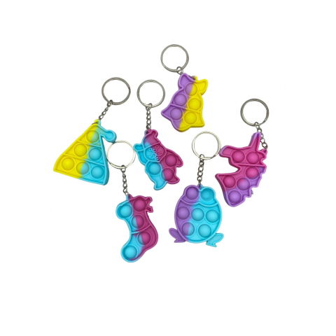 10 - 25 LEI - Mini POP IT Jucarie Push Pop Bubble Fidget Breloc, Modele diverse, Multicolor,Model random