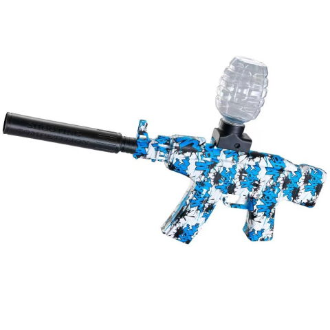 Mitraliere cu Bile Hidrogen - Mitraliera de jucarie electrica Flippy cu bile de hidrogen de gel, gun bluster, tragere in rafala, varsta peste 6 ani, sageti cu ventuze de spuma, amorizor, ochelari de protectie, 5000 de bile incluse