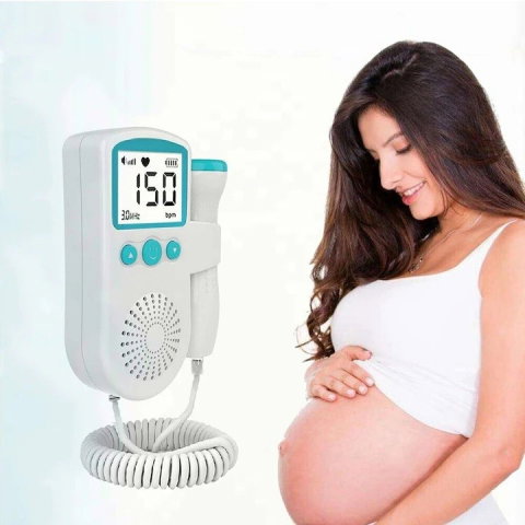TeoMarket - Monitor Fetal Doppler, Flippy, Monitorizare Sarcina, Ritm Cardiac, Ecran LCD 4.5 cm, 2 x Baterii AA (neincluse), Portabil, din ABS, 12.8 x 9.6 x 3 cm, Utilizare de la 9 Saptamani, Verde