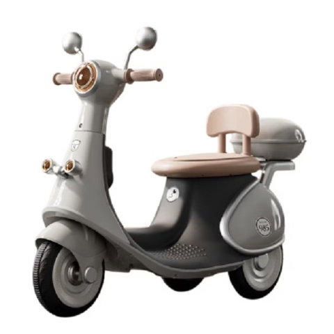 Import - Motocicletă Electrică cu 3 Roti, Flippy, Acumulator Încarcare, Anti-Rasturnare, Lumini, Sunete, Baterie 6V 7Ah, Telecomanda, 95x67x36cm, Gri